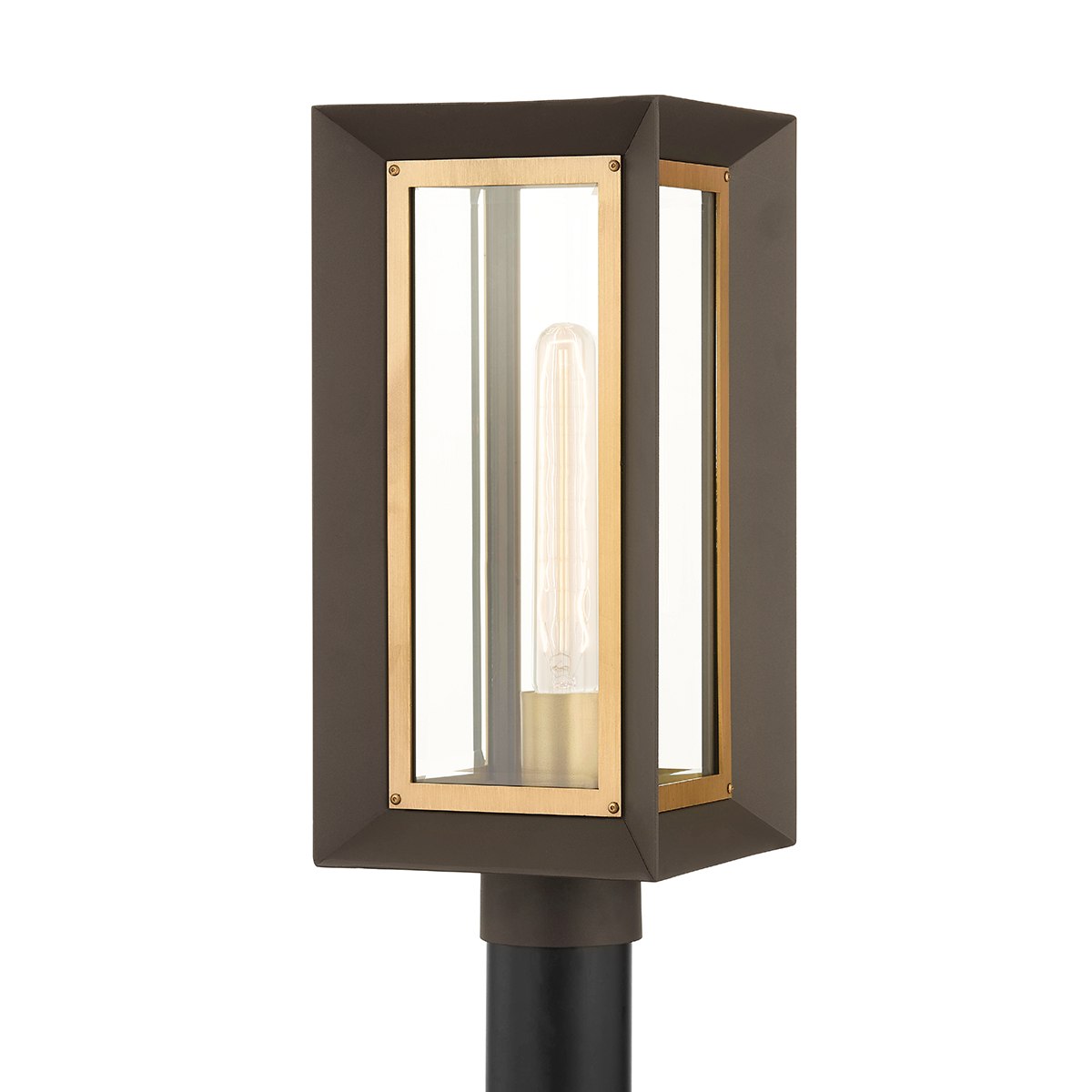 Troy Lighting Lowry Post Post Troy Lighting TEXTURED BRONZE/PATINA BRASS 7.5x7.5x17 