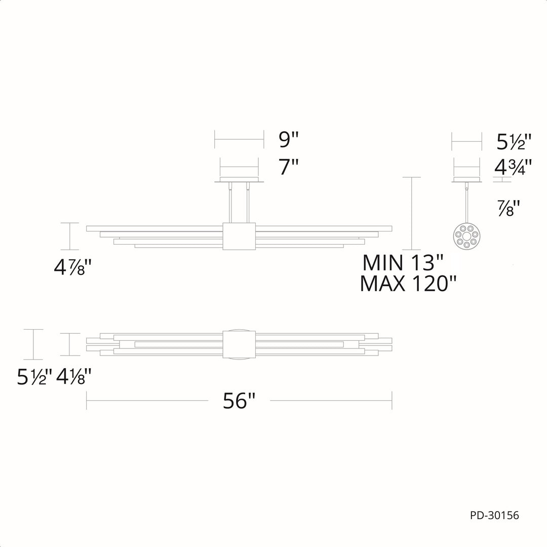 Modern Forms Luzerne Linear Pendant PD-30156AB | OS