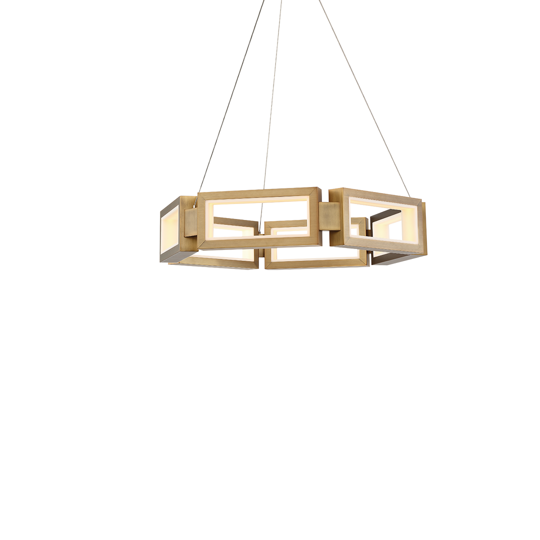 Modern Forms Mies Chandelier Light Chandeliers Modern Forms Aged Brass 23.875x26.375x5.125 