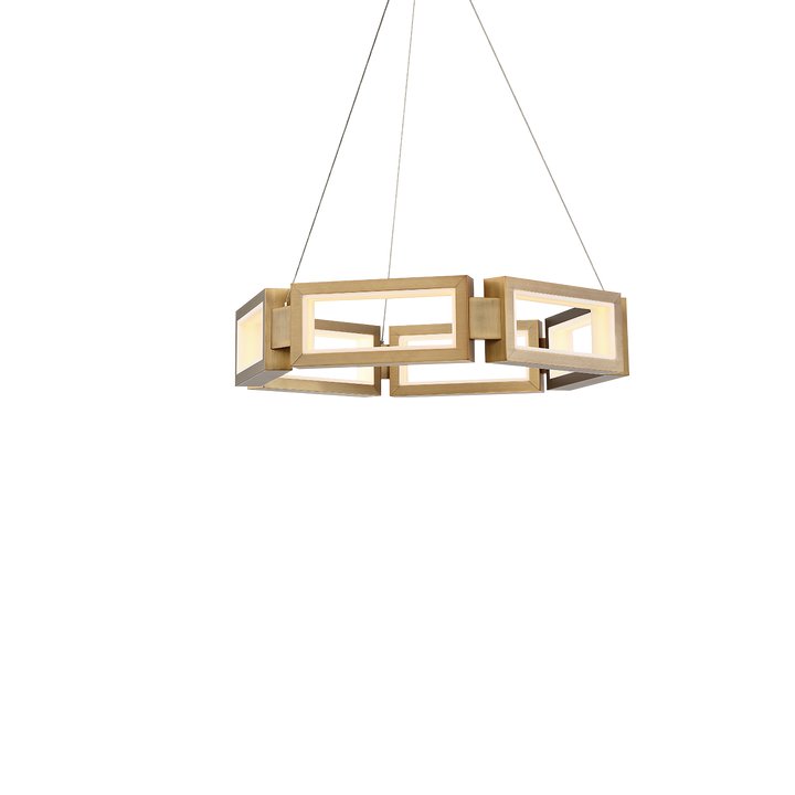 Modern Forms Mies Chandelier Light Chandeliers Modern Forms Aged Brass 23.875x26.375x5.125 