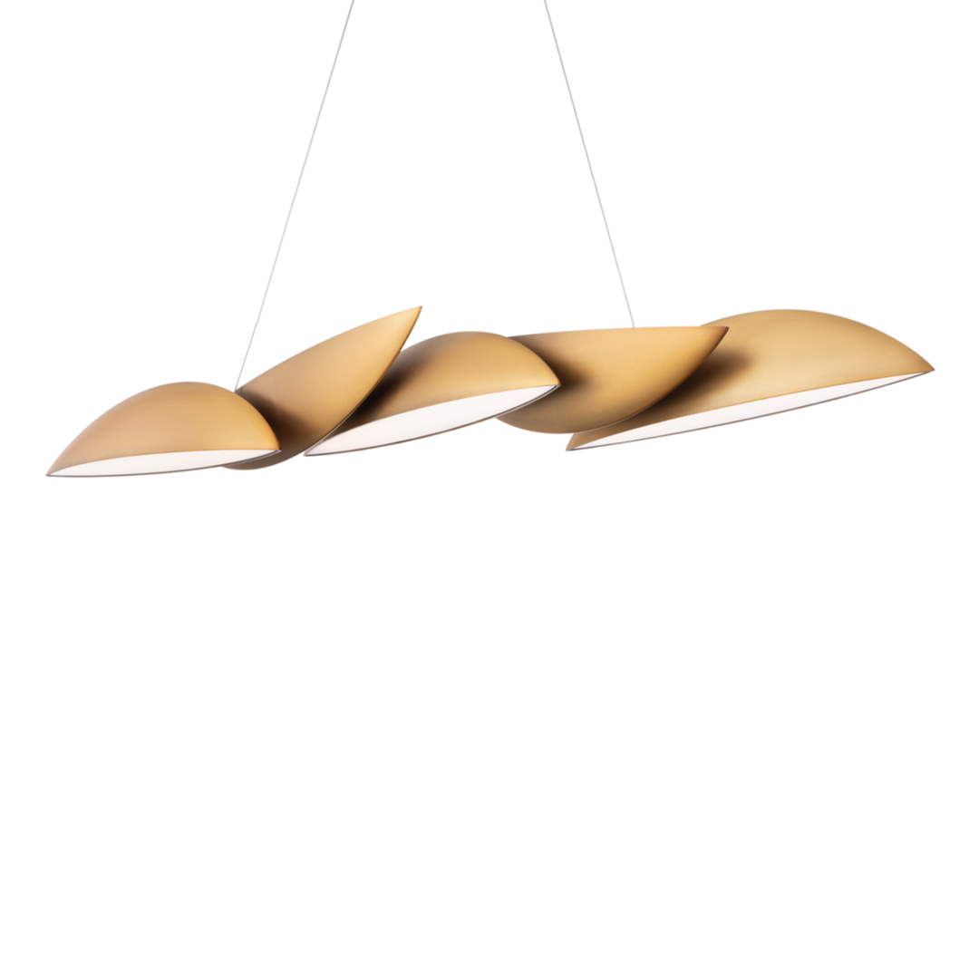 Modern Forms Sydney Chandelier Light Chandeliers Modern Forms Aged Brass 56x8.875x6.875 