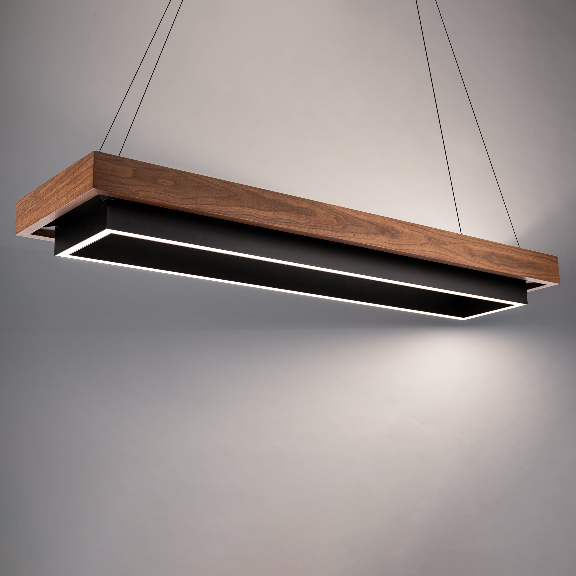 Modern Forms Hustler Linear Pendant Pendant Modern Forms Black/Dark Walnut 54x14x5 