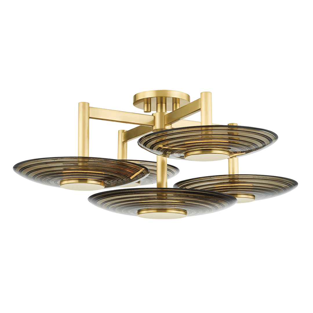 Hudson Valley Lighting Griston Semi Flush Ceiling Semi Flush Mounts Hudson Valley Lighting Aged Brass  