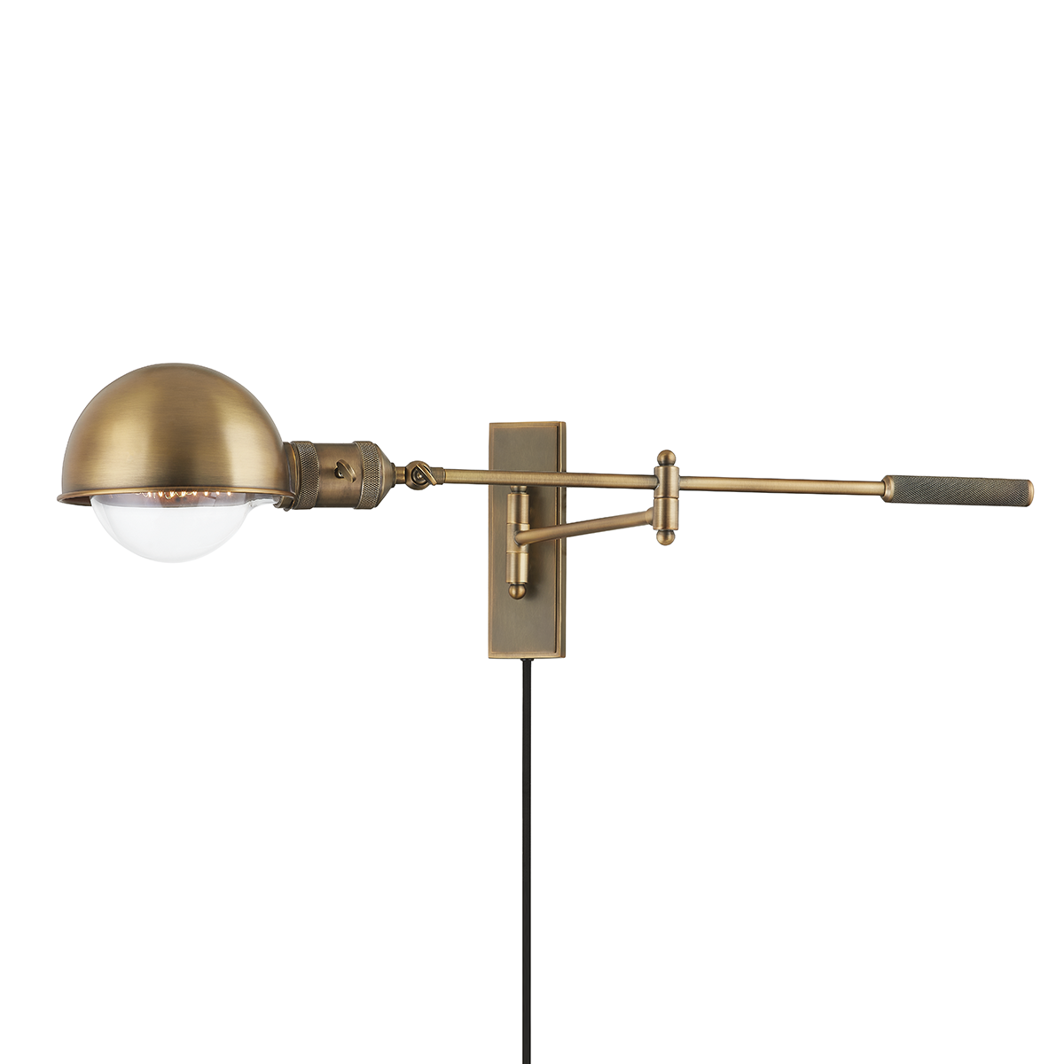 Troy Lighting CANNON Plug-in Sconce Plug-in Sconce Troy Lighting PATINA BRASS 30.75x30.75x8.25 