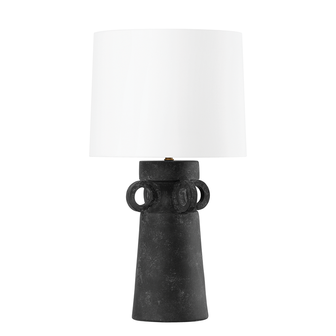 Troy Lighting SANTA CRUZ Table Lamp Table Lamps Troy Lighting PATINA BRASS AND CERAMIC ARTIFACT BLACK 15.5x15.5x28.5 