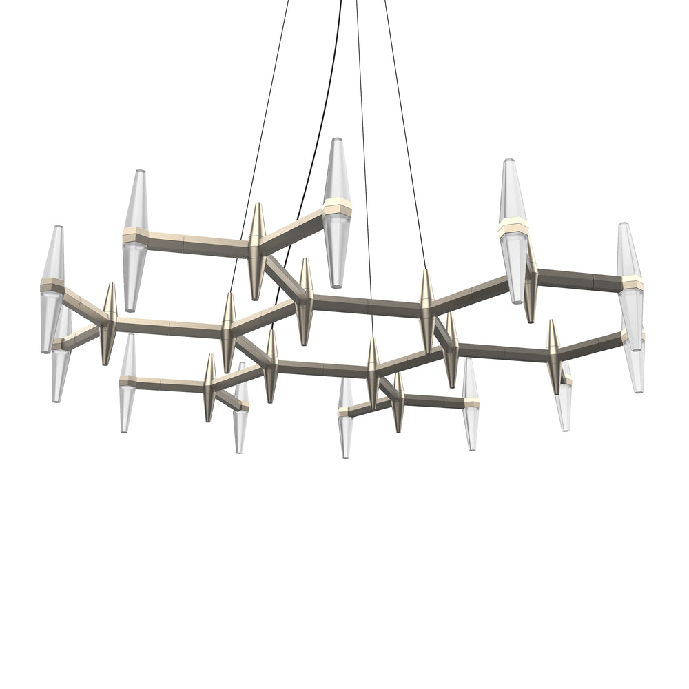 Blackjack Lighting Prism Pendant Pendants Blackjack Lighting 28 x 32 x 8.5 Satin Nickel 