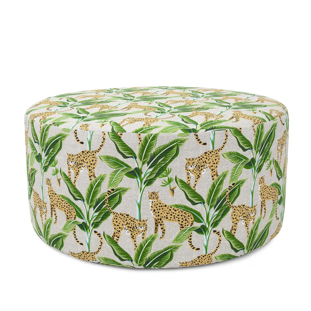 Howard Elliott Collection Outdoor Universal Ottoman Cover, Safari Natural Ottomans Howard Elliott Collection   