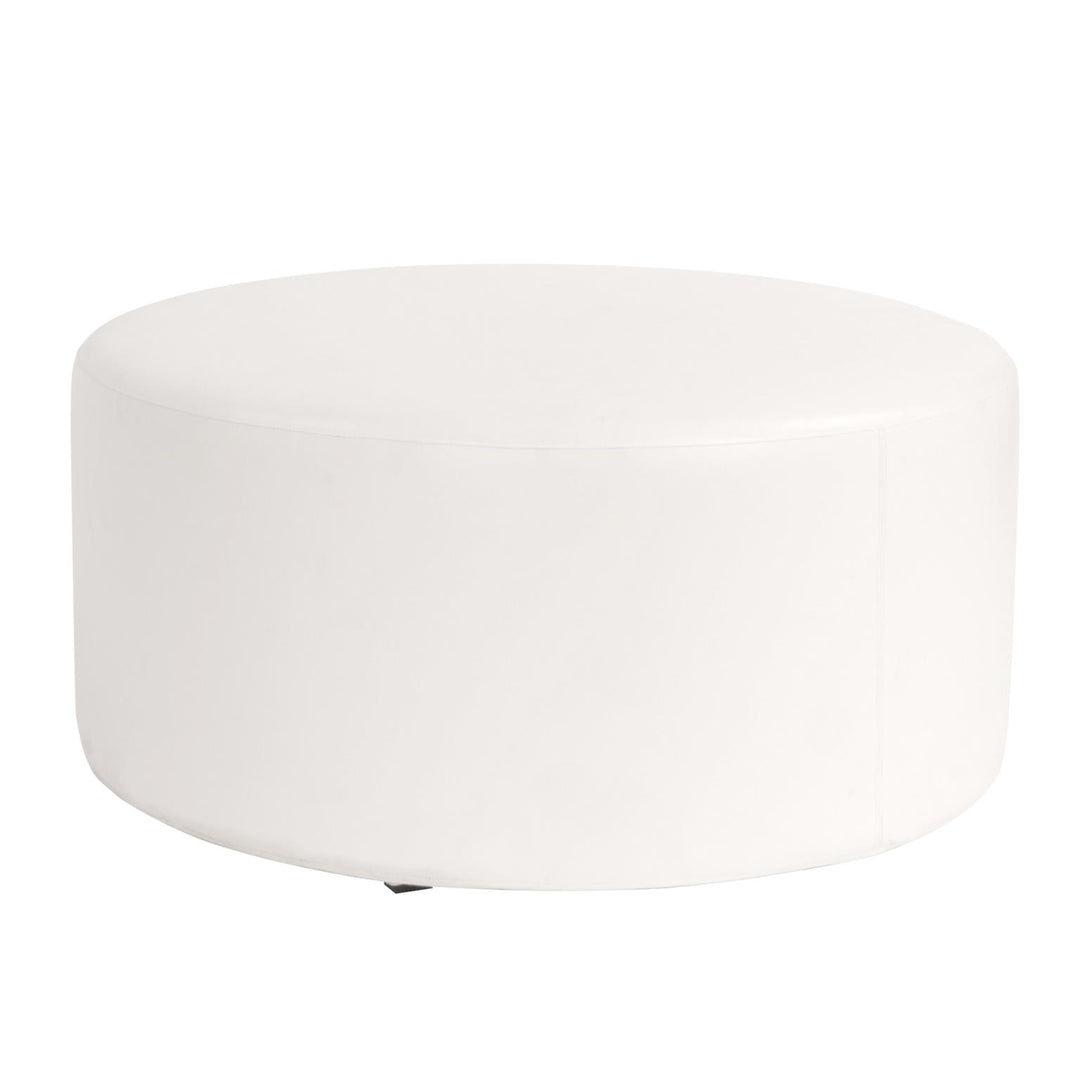 Howard Elliott Collection Universal Round Ottoman Atlantis White Ottomans Howard Elliott Collection   