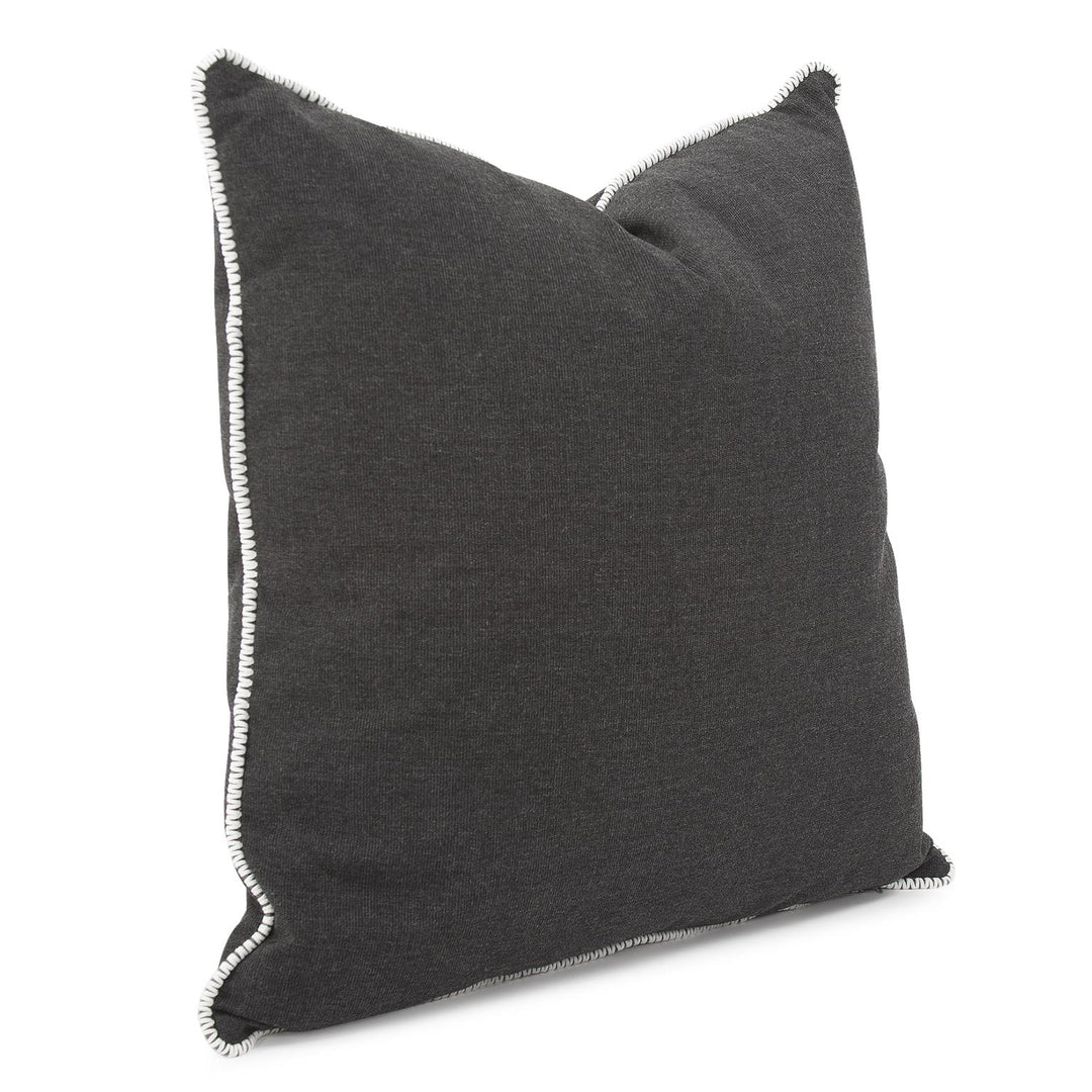 Howard Elliott Collection 24 x 24 Outdoor Pillow with Dec Cord, Seascape Charcoal- Poly Insert