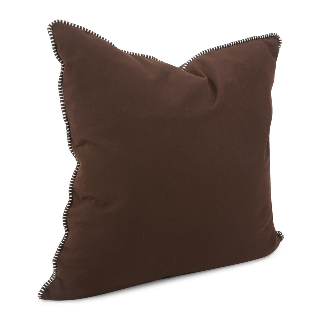 Howard Elliott Collection 24 x 24 Outdoor Pillow with Dec Cord, Seascape Chocolate- Poly Insert