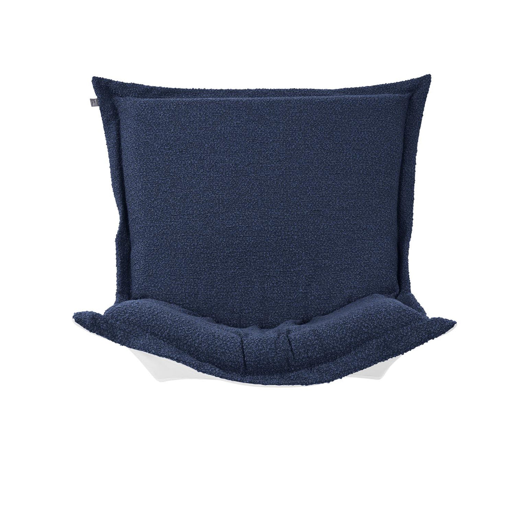 Howard Elliott Collection Patio Scroll Puff Chair Cover & Cushion, Alicante Indigo Outdoor Living Howard Elliott Collection   