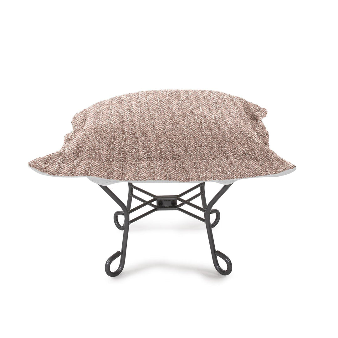 Howard Elliott Collection Patio Scroll Puff Ottoman Titanium, Alicante Blush Ottomans Howard Elliott Collection   