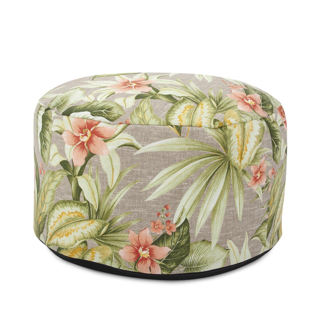 Howard Elliott Collection Outdoor Round Foot Pouf Bora Canyon Ottomans Howard Elliott Collection   