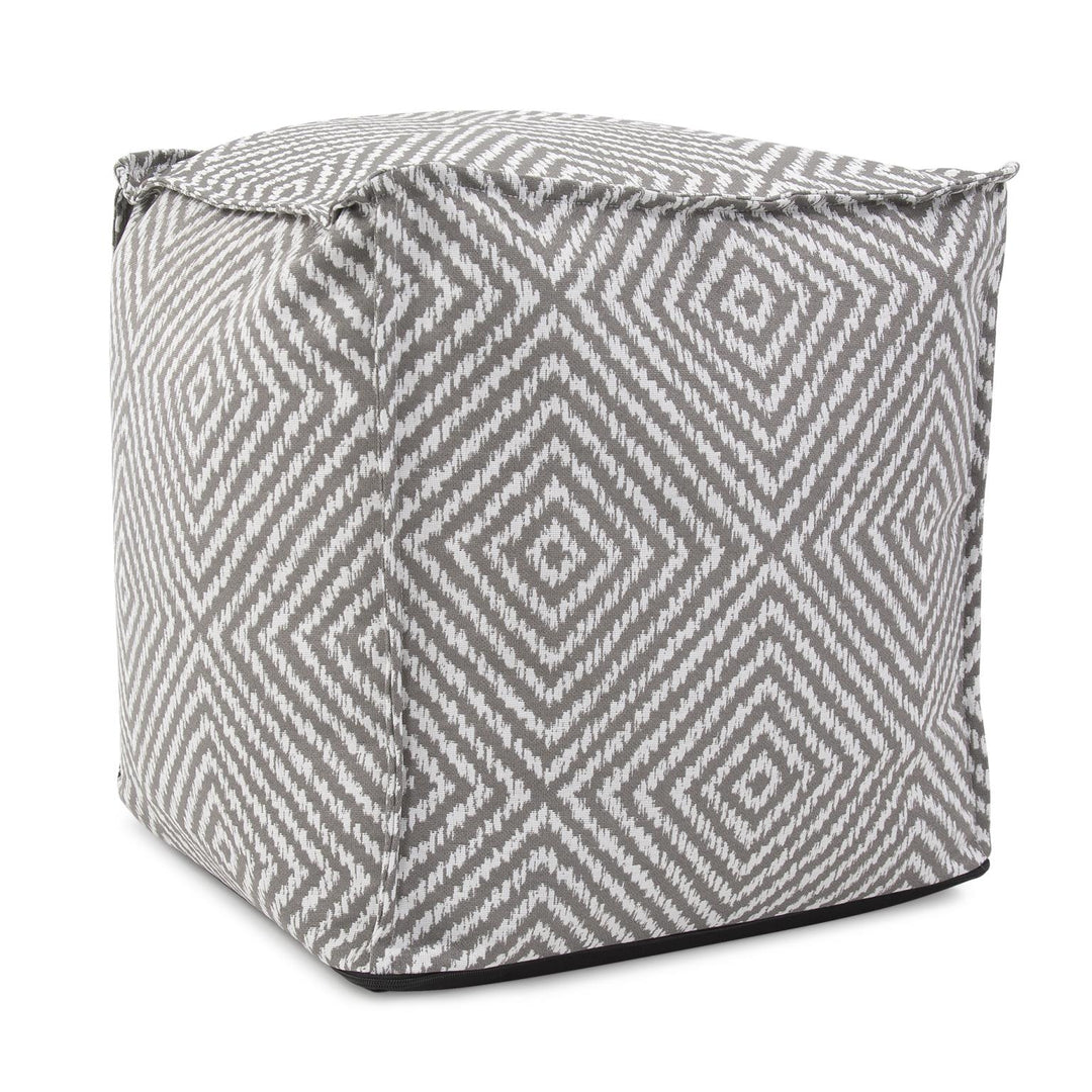 Howard Elliott Collection Outdoor Square Pouf Helm Pewter Ottomans Howard Elliott Collection   