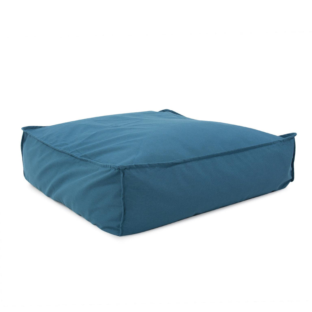 Howard Elliott Collection Outdoor Square Floor Pouf, Seascape Turquoise Ottomans Howard Elliott Collection   