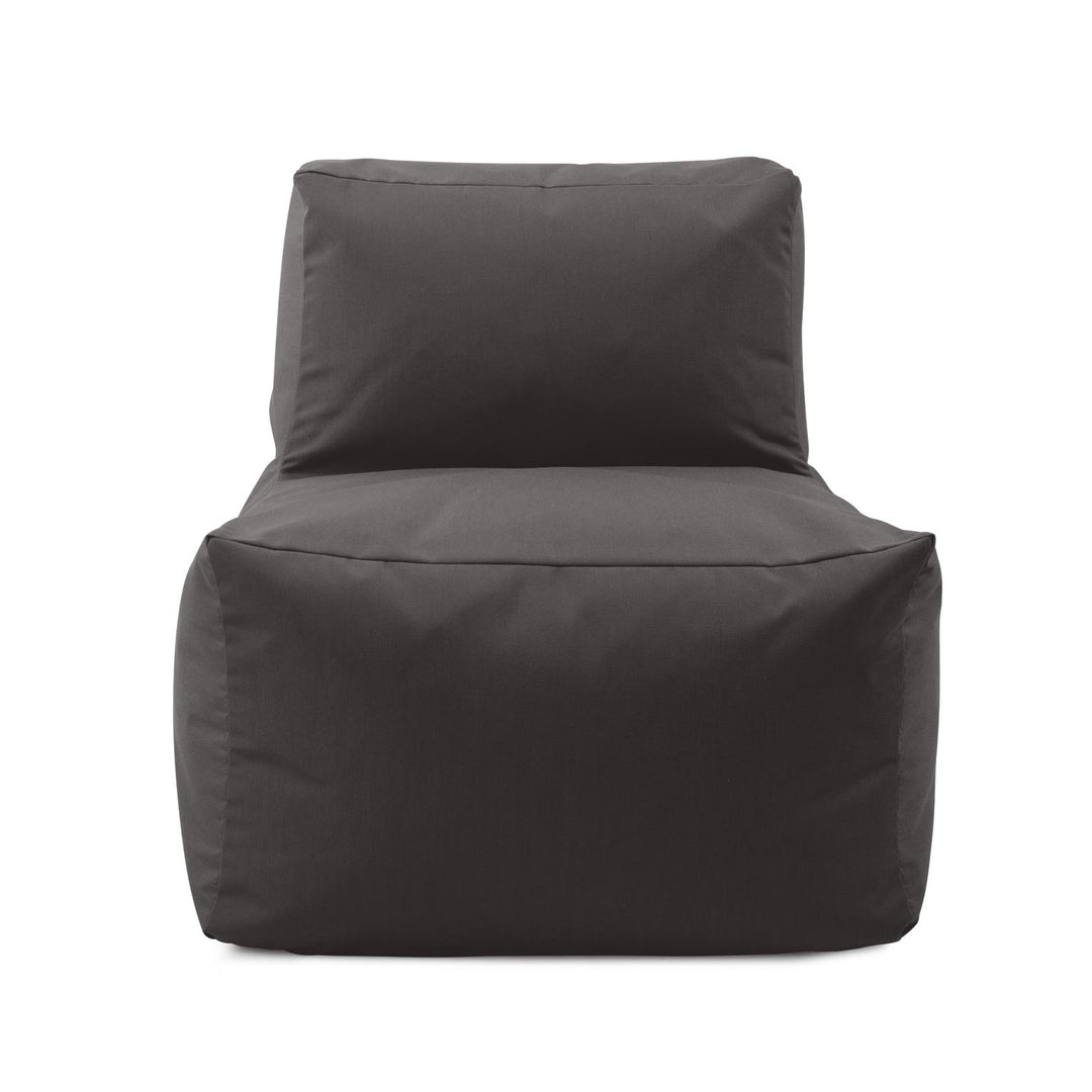 Howard Elliott Collection Outdoor Pouf Chair Cover, Seascape Charcoal Ottomans Howard Elliott Collection   