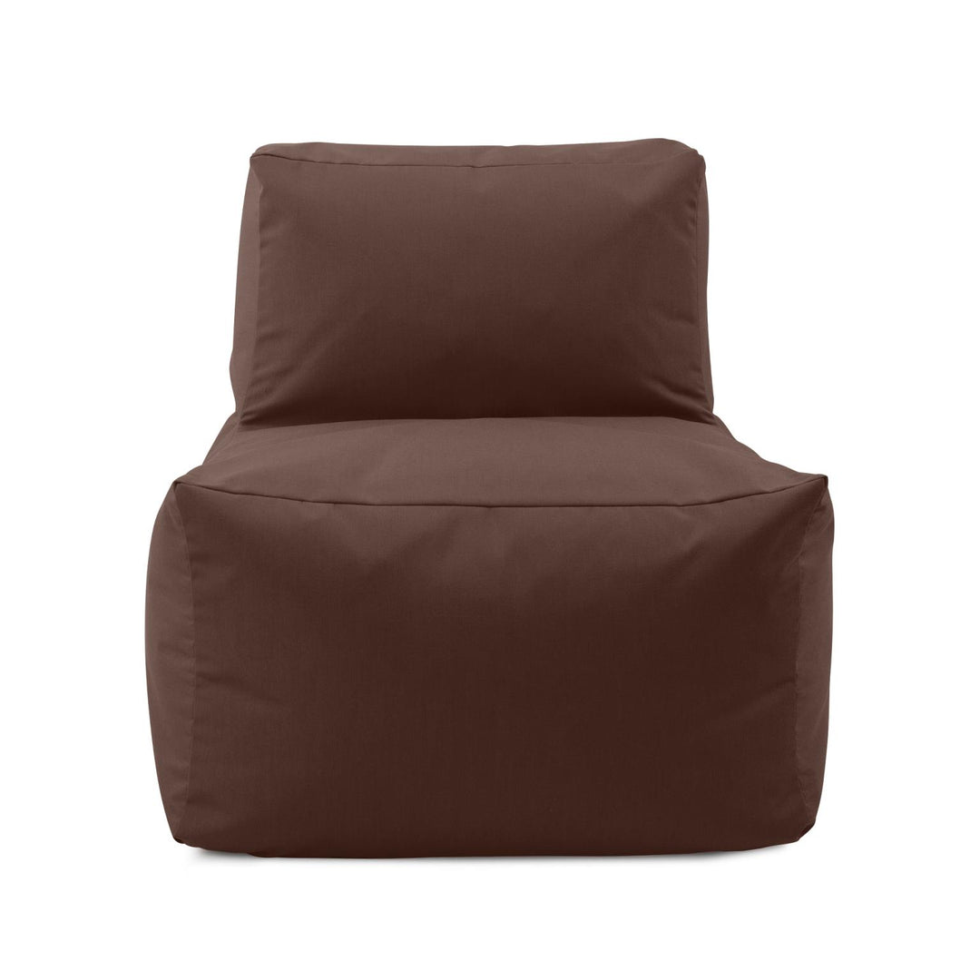 Howard Elliott Collection Outdoor Pouf Chair Cover, Seascape Chocolate Ottomans Howard Elliott Collection   