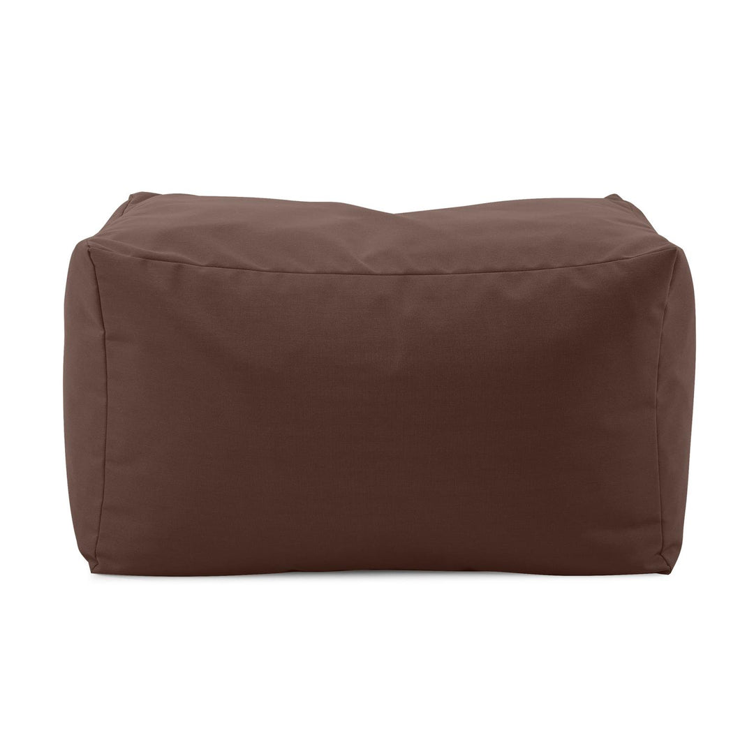 Howard Elliott Collection Outdoor Pouf Bench Cover, Seascape Chocolate Ottomans Howard Elliott Collection   