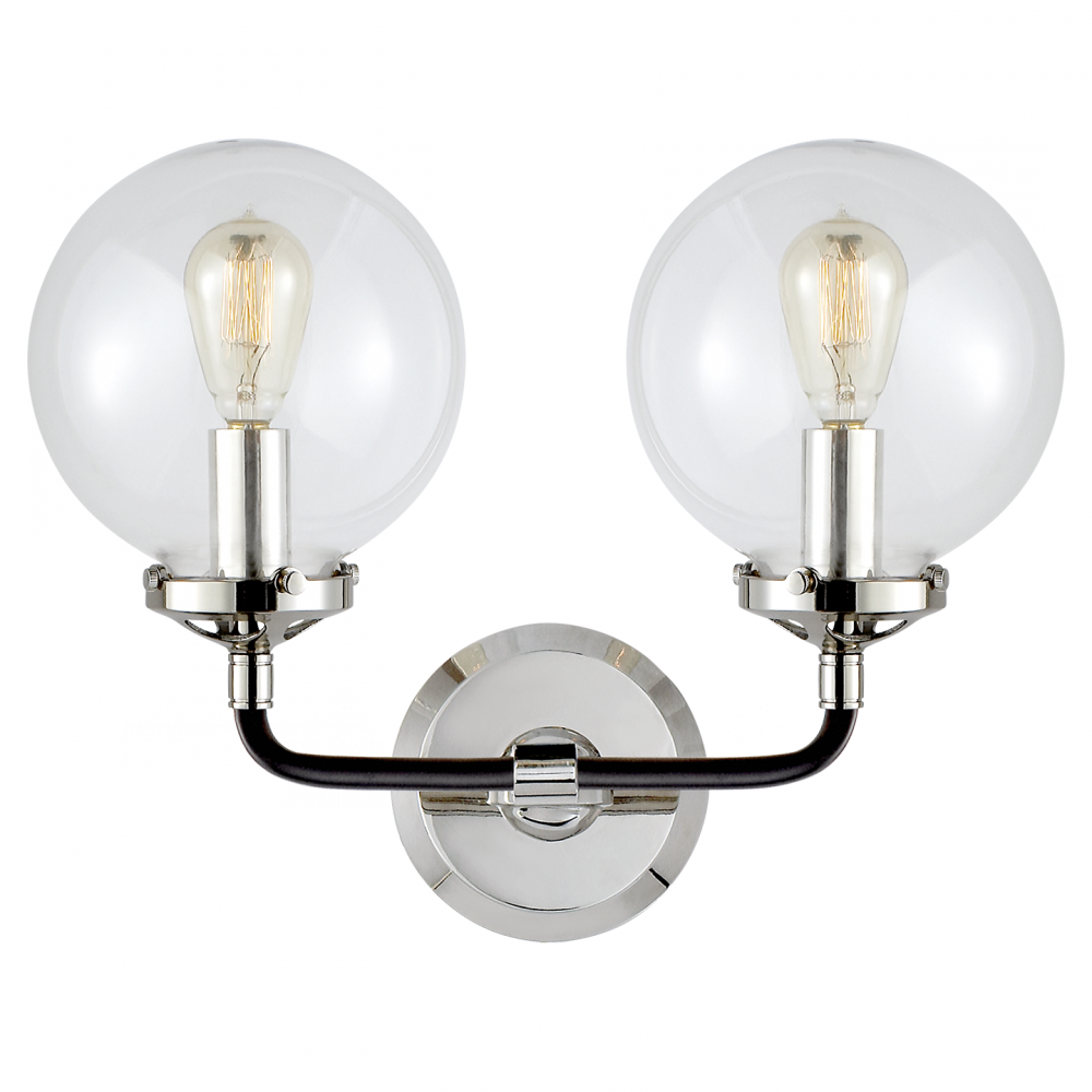 Visual Comfort & Co. Bistro Double Light Curved Sconce Wall Lights Visual Comfort & Co.   