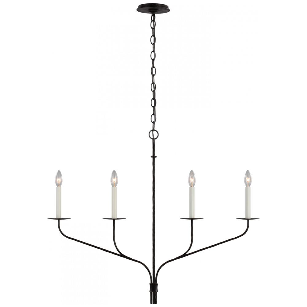 Visual Comfort & Co. Belfair Medium Four Light Linear Ceiling Semi Flush Mounts Visual Comfort & Co.   