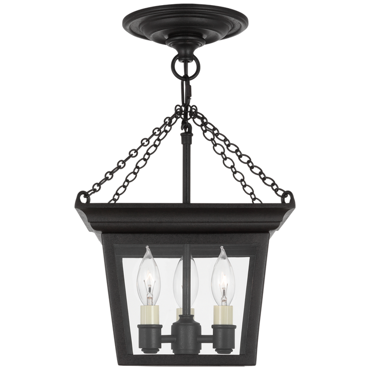 Visual Comfort & Co. Cornice Semi-Flush Lantern Pendants Visual Comfort & Co. Bronze  