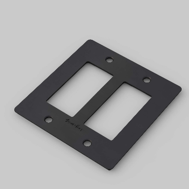 Buster + Punch Wall Plates l Polycarbonate Wall Plates Buster + Punch Black - Polycarbonate 2 Gang 