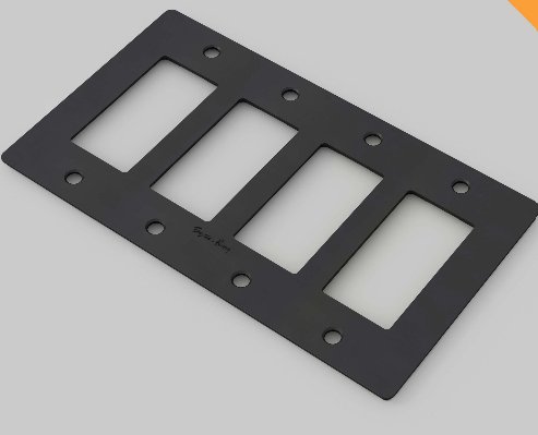 Buster + Punch Wall Plates l Polycarbonate Wall Plates Buster + Punch Black - Polycarbonate 4 Gang 