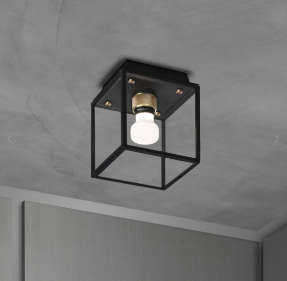 Buster + Punch Caged Wet / Wall Outdoor Wall Lights Buster + Punch Small Black + Brass 