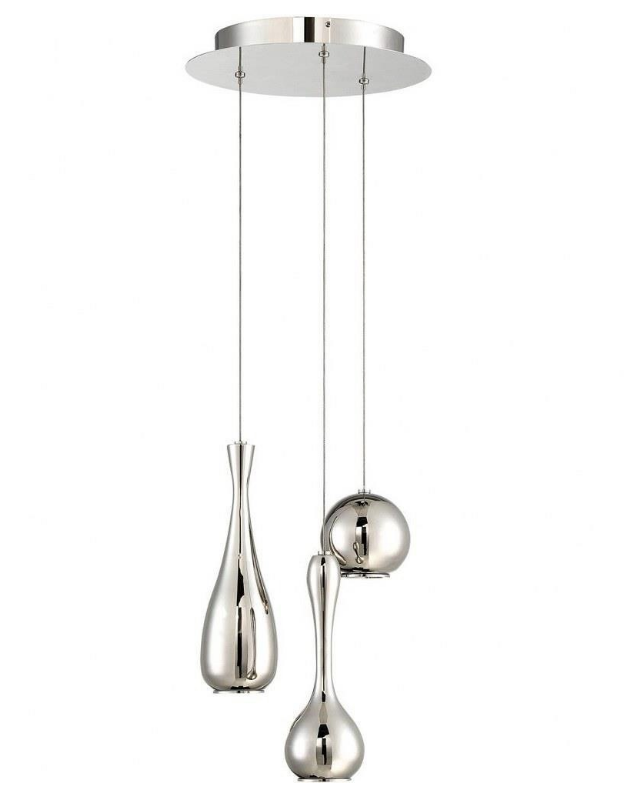 Modern Forms Acid Multi-Light Pendant Pendant Modern Forms Polished Nickel 17x17x12.3 