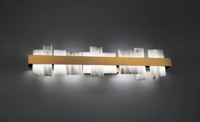 Modern Forms Acropolis Wall & Bath Vanity Light Vanity Lights Modern Forms Aged Brass 37.375x3.875x9 