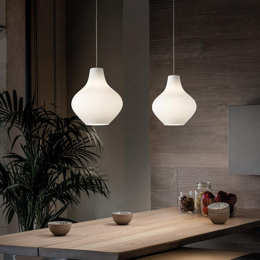 Zafferano America Sixties Pendant Light Pendants Zafferano America Small White E26