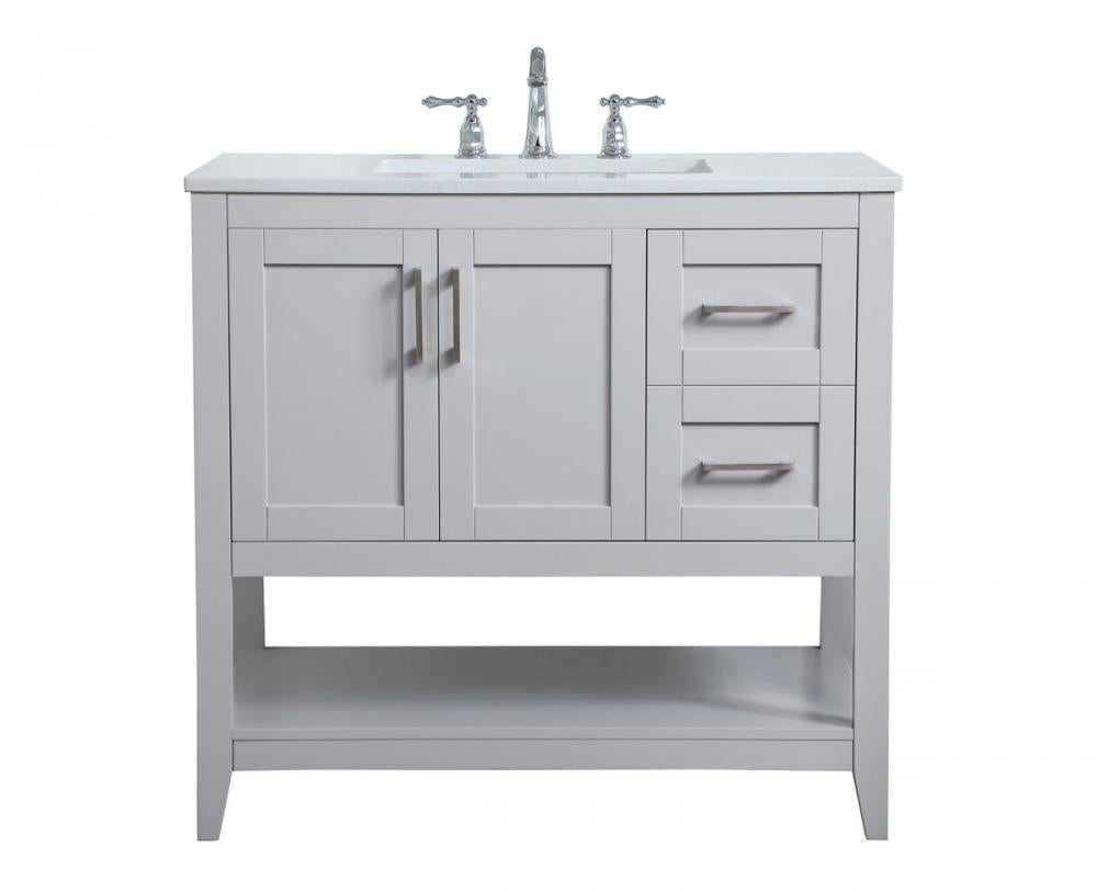 Elegant Aubrey Bathroom Vanity Bathroom Vanity Elegant 36 Gray Not Included