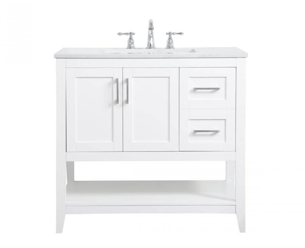 Elegant Aubrey Bathroom Vanity Bathroom Vanity Elegant 36 White Not Included