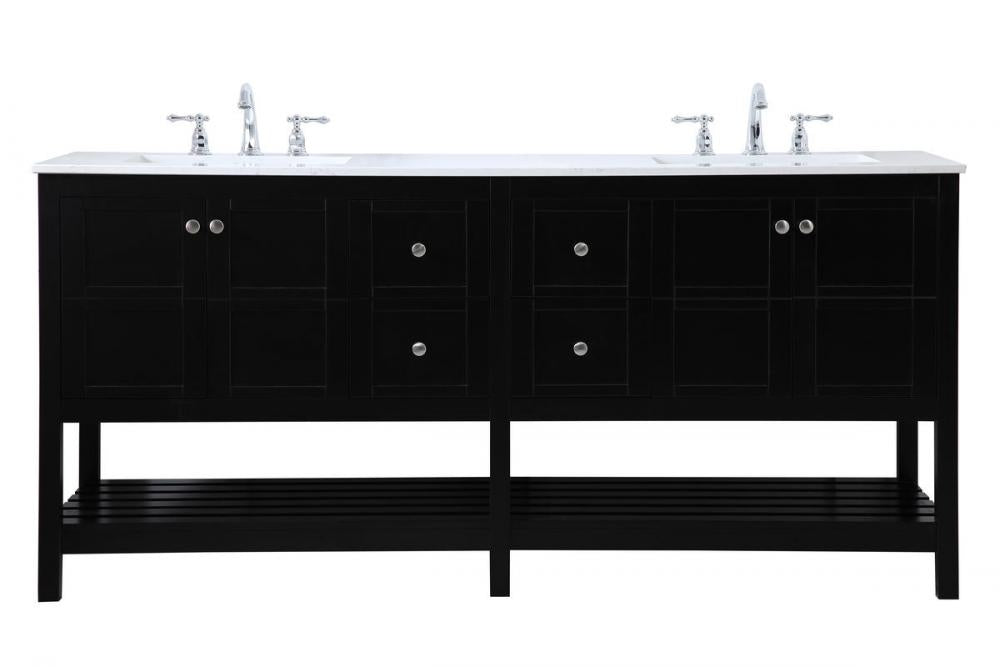 Elegant Theo Bathroom Vanity - Double Sink Bathroom Vanity Elegant 72 Black Not Included