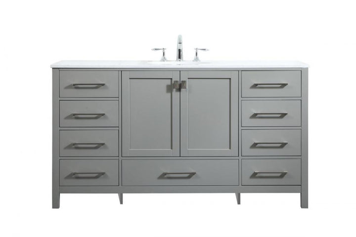 Elegant Irene Bathroom Vanity - Double Sink Bathroom Vanity Elegant 60 Gray Not Included