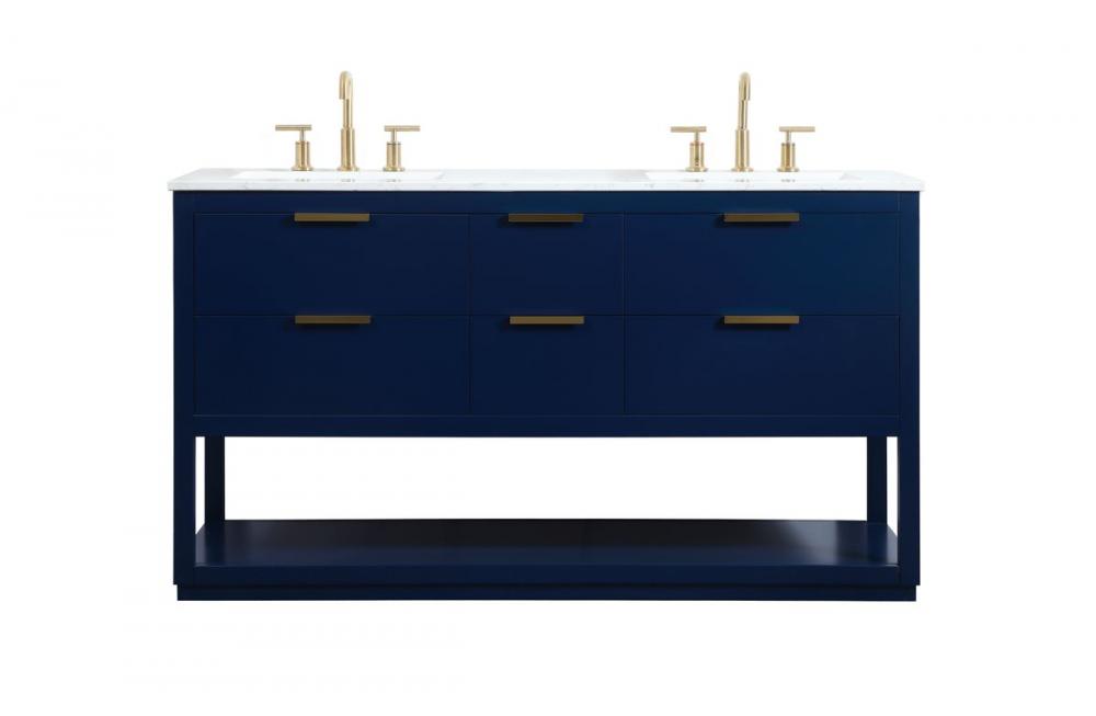 Elegant Larkin Bathroom Vanity - Double Sink Bathroom Vanity Elegant 60 Blue Not Included