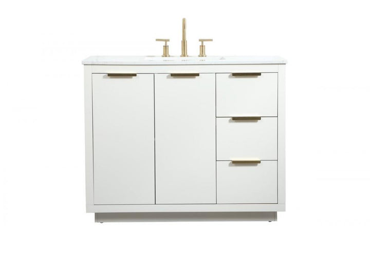 Elegant Blake Bathroom Vanity Bathroom Vanity Elegant 42 White Not Included