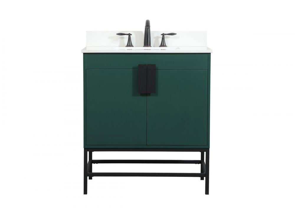 Elegant Eugene Bathroom Vanity w/ Backsplash Bathroom Vanity Elegant 30 Green Included