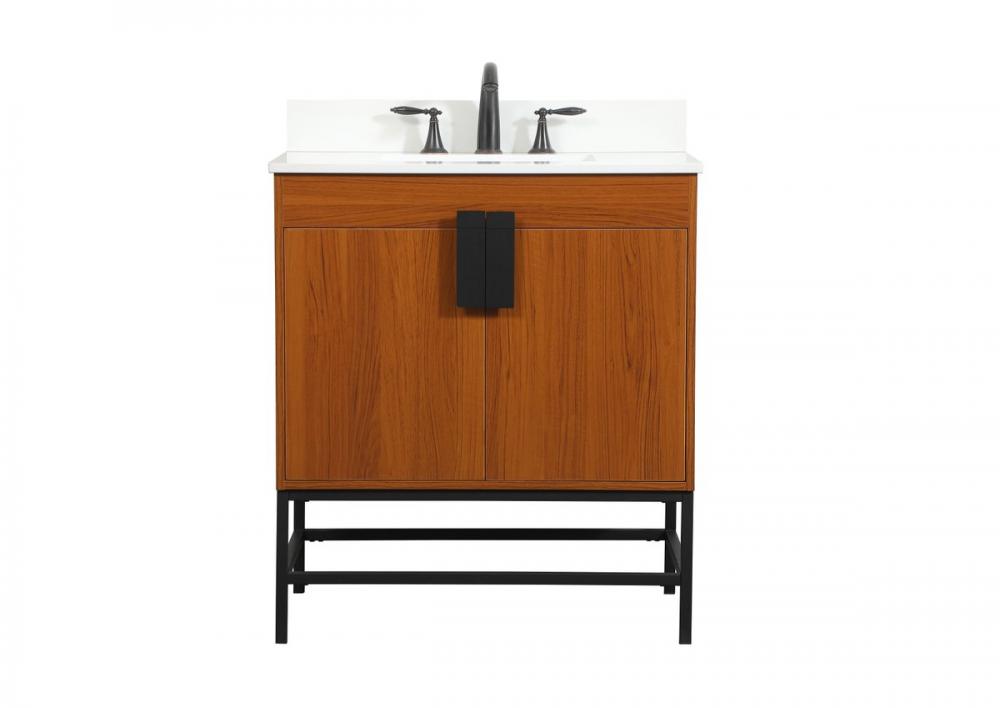 Elegant Eugene Bathroom Vanity w/ Backsplash Bathroom Vanity Elegant 30 Light Wood Included