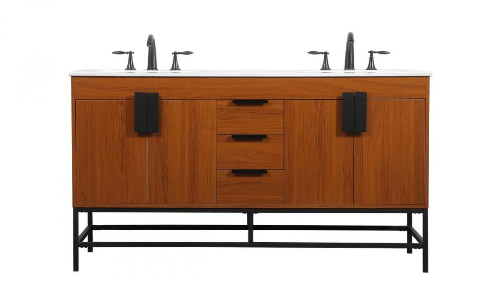 Elegant Eugene Bathroom Vanity - Double Sink Bathroom Vanity Elegant 60 Dark Wood Not Included