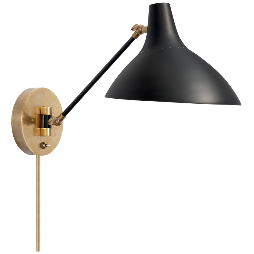 Visual Comfort & Co. Charlton Wall Light Wall Lights Visual Comfort & Co. Black and Brass  