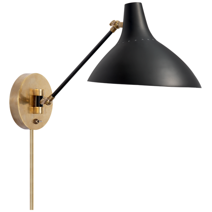 Visual Comfort & Co. Charlton Wall Light Wall Sconces Visual Comfort & Co. Black and Brass  