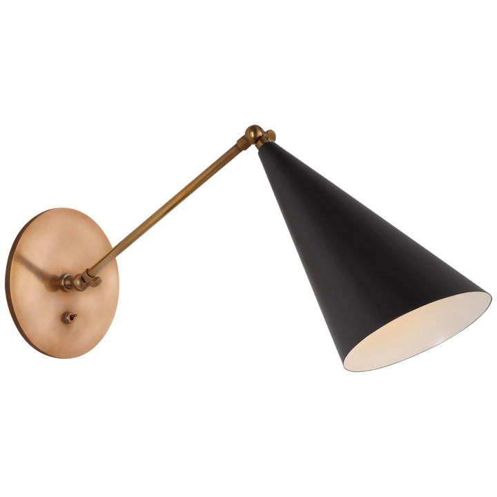 Visual Comfort & Co. Clemente Single Arm Library Sconce Wall Sconces Visual Comfort & Co. Black  