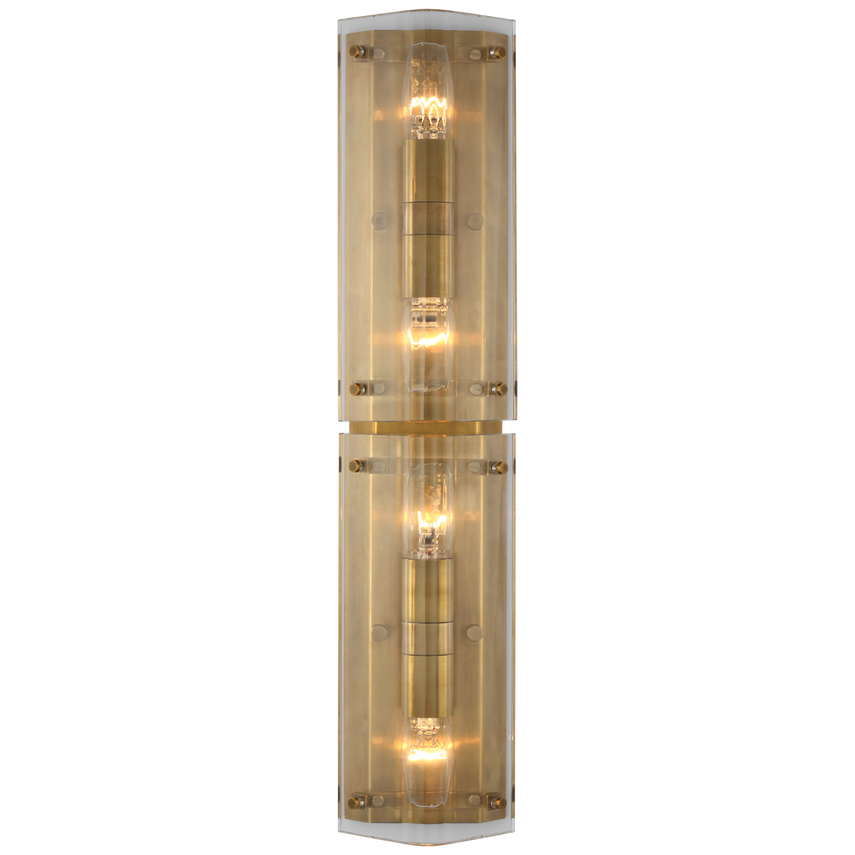 Visual Comfort & Co. Clayton 25" Wall Sconce Wall Lights Visual Comfort & Co. Alabaster and Polished Nickel  