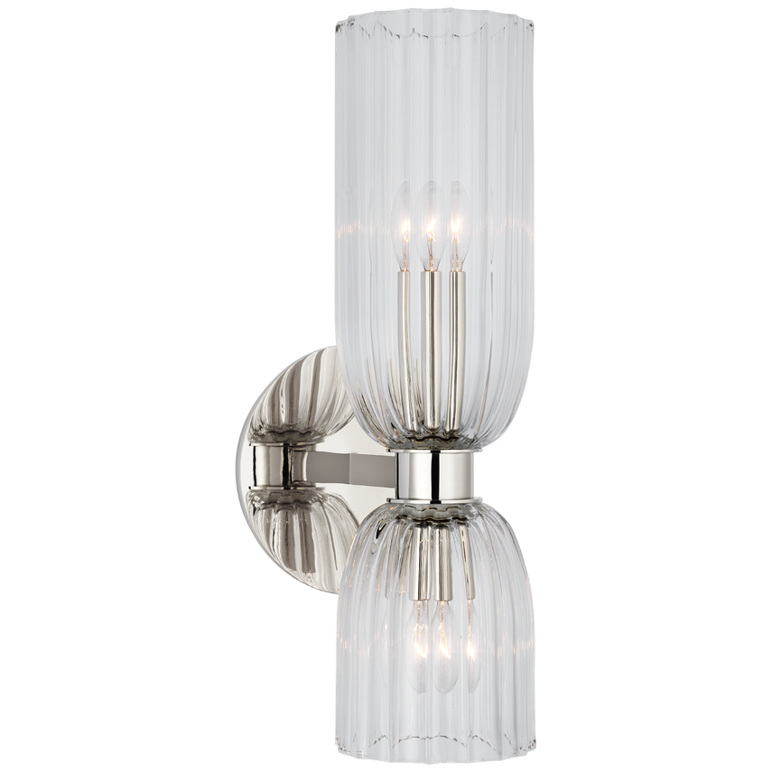 Visual Comfort & Co. Asalea 16" Double Bath Sconce Wall Lights Visual Comfort & Co. Hand-Rubbed Antique Brass  