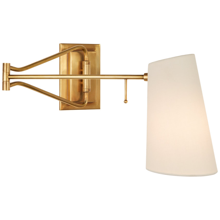 Visual Comfort & Co. Keil Swing Arm Wall Light Wall Lights Visual Comfort & Co. Hand-Rubbed Antique Brass and Black  