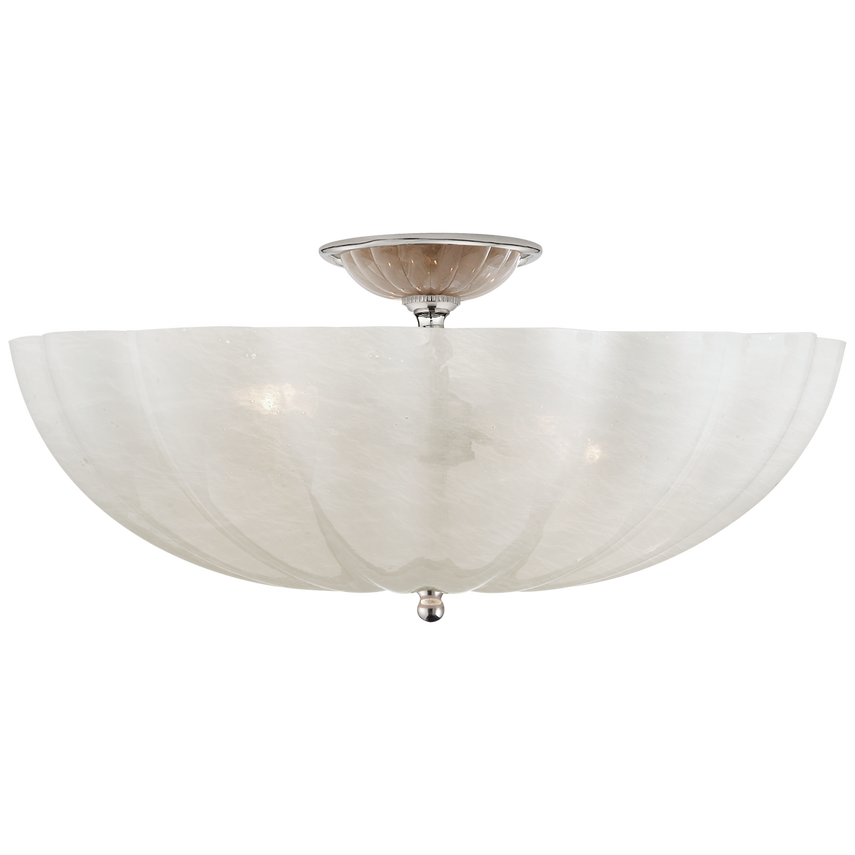 Visual Comfort & Co. Rosehill Large Semi-Flush Mount Ceiling Lights Visual Comfort & Co. Hand-Rubbed Antique Brass  