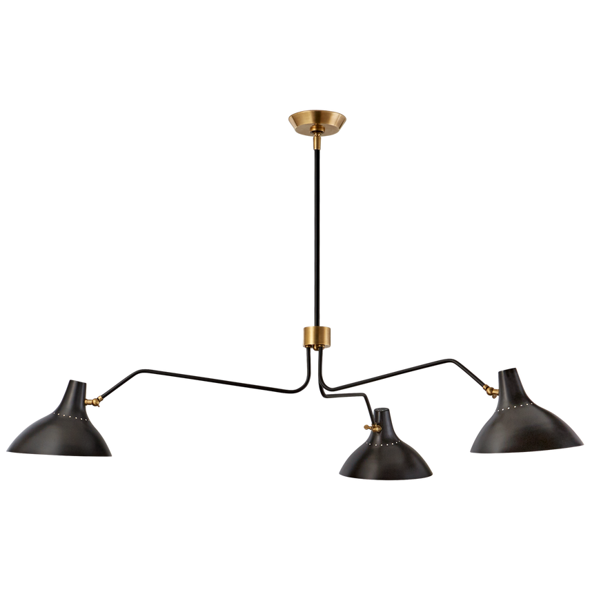 Visual Comfort & Co. Charlton Large Triple Arm Chandelier Ceiling Lights Visual Comfort & Co. Black  