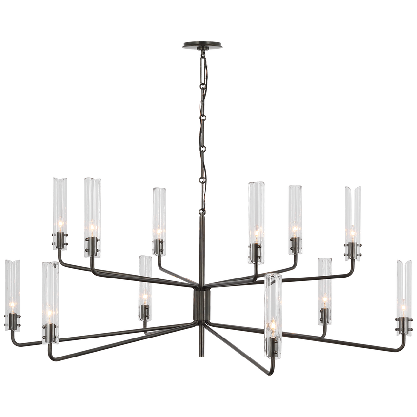 Visual Comfort & Co. Casoria Grande Two Tier Chandelier Ceiling Lights Visual Comfort & Co. Hand-Rubbed Antique Brass  