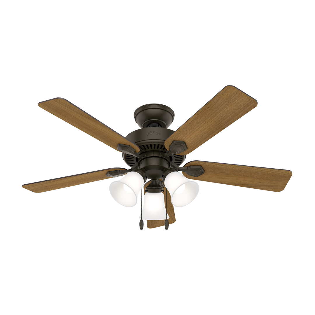 Hunter 44 inch Swanson Ceiling Fan with LED Light Kit and Pull Chain Indoor Ceiling Fans Hunter   